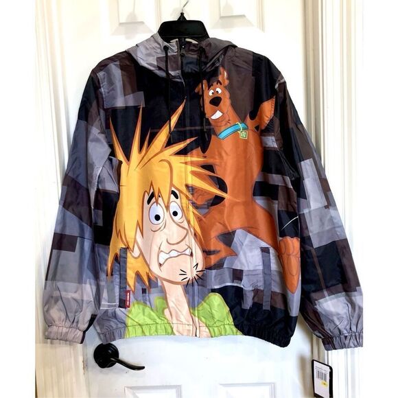 MEMBERS ONLY -M Sz M - NWT Scooby Doo & Shaggy Full-Zip Hooded Windbreaker/Black - Picture 3 of 16